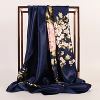 Women's Elegant Simple Style Flower Polyester Printing Silk Scarves main image 4