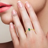 925 Sterling Silver Natural Stone Rhinestones Square Rings main image 5