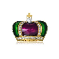 Retro Crown Alloy Inlay Rhinestones Unisex Brooches main image 2