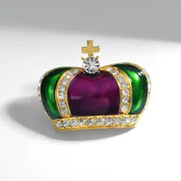 Retro Crown Alloy Inlay Rhinestones Unisex Brooches main image 3