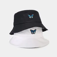 Women's Simple Style Butterfly Embroidery Wide Eaves Bucket Hat main image 3