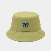 Women's Simple Style Butterfly Embroidery Wide Eaves Bucket Hat sku image 6
