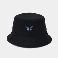 Women's Simple Style Butterfly Embroidery Wide Eaves Bucket Hat sku image 2
