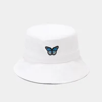 Women's Simple Style Butterfly Embroidery Wide Eaves Bucket Hat sku image 1