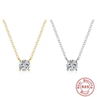 925 Sterling Silver Zircon Cable Chain Plating Geometric Pendant Necklace main image 3