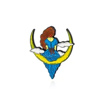 Retro Astronaut Moon  Alloy Stoving Varnish Unisex Brooches sku image 3