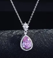 New Lucky Yellow Diamond Set Argyll Pink Diamond Pendant Topa Blue Earrings sku image 4