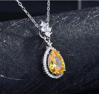 New Lucky Yellow Diamond Set Argyll Pink Diamond Pendant Topa Blue Earrings sku image 3