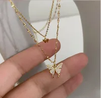 Simple Style Butterfly Alloy Plating Rhinestones Necklace main image 1