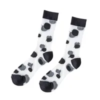Women's Casual Round Dots Stripe Cherry Nylon Cotton Jacquard Crew Socks A Pair main image 5