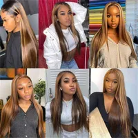 Women's Fashion Light Brown Weekend Party Street High Temperature Wire Centre Parting Long Straight Hair Wigs main image 2