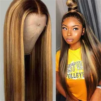 Women's Fashion Light Brown Weekend Party Street High Temperature Wire Centre Parting Long Straight Hair Wigs main image 3