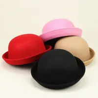 Unisex Simple Style Solid Color Eaveless Fedora Hat main image 4