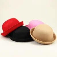 Unisex Simple Style Solid Color Eaveless Fedora Hat main image 5