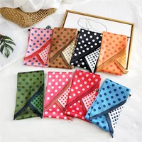 Unisex Sweet Polka Dots Polyester Printing Silk Scarves main image 2