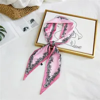 Unisex Sweet Polka Dots Polyester Printing Silk Scarves sku image 1