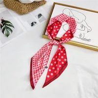 Unisex Sweet Polka Dots Polyester Printing Silk Scarves sku image 13