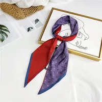 Unisex Sweet Polka Dots Polyester Printing Silk Scarves sku image 23