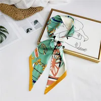 Unisex Sweet Polka Dots Polyester Printing Silk Scarves sku image 34