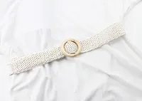 New Korean Style Cotton And Linen Style Woven Belt Women's Round Wooden Buckle Dress Long Shirt Decorative Belt sku image 3