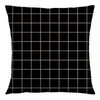 Simple Everyday Color Block Printed Linen Throw Pillow Cover main image 3