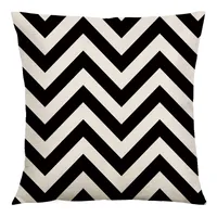 Simple Everyday Color Block Printed Linen Throw Pillow Cover main image 2