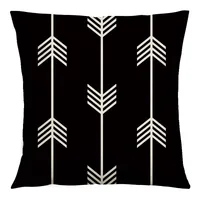 Simple Everyday Color Block Printed Linen Throw Pillow Cover sku image 2
