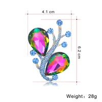 Retro Water Droplets Alloy Inlay Rhinestones Glass Women's Brooches main image 2