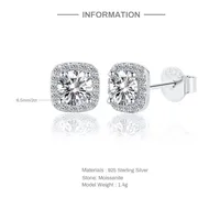 1 Pair Sweet Geometric Sterling Silver Plating Moissanite Ear Studs main image 3