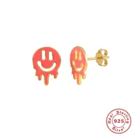 1 Pair 925 Sterling Silver Artificial Gemstones Fruit Ear Studs sku image 2