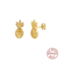 1 Pair 925 Sterling Silver Artificial Gemstones Fruit Ear Studs sku image 4
