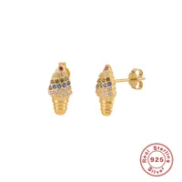 1 Pair 925 Sterling Silver Artificial Gemstones Fruit Ear Studs sku image 5