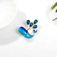 Fashion Dolphin Alloy Inlay Zircon Women's Brooches main image 2