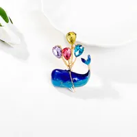 Fashion Dolphin Alloy Inlay Zircon Women's Brooches main image 5