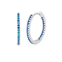 Cross-border S925 Silver Needle European And American Circle Multicolor Zircon Copper Ear Buckle sku image 12