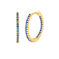 Cross-border S925 Silver Needle European And American Circle Multicolor Zircon Copper Ear Buckle sku image 11