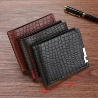 Men's Plaid Solid Color Pvc Open Wallets main image 1