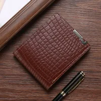 Men's Plaid Solid Color Pvc Open Wallets sku image 3