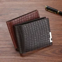 Men's Plaid Solid Color Pvc Open Wallets main image 3