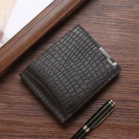 Men's Plaid Solid Color Pvc Open Wallets main image 2