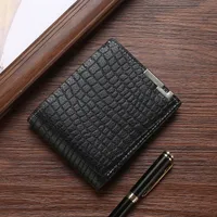 Men's Plaid Solid Color Pvc Open Wallets sku image 2