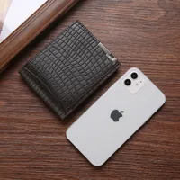 Men's Plaid Solid Color Pvc Open Wallets main image 5
