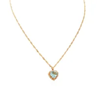 Elegant Four Leaf Clover Heart Shape Butterfly Titanium Steel Copper Plating Zircon Women's Pendant Necklace sku image 8