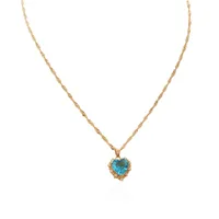 Elegant Four Leaf Clover Heart Shape Butterfly Titanium Steel Copper Plating Zircon Women's Pendant Necklace sku image 7