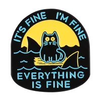 Cute Cat Alloy Stoving Varnish Unisex Brooches main image 4