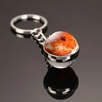 Fashion Planet Alloy Glass Unisex Bag Pendant Keychain sku image 6