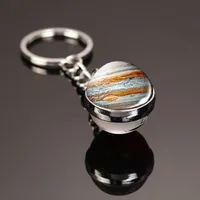 Fashion Planet Alloy Glass Unisex Bag Pendant Keychain sku image 3