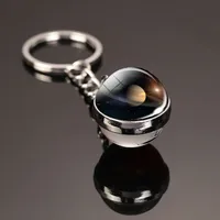 Fashion Planet Alloy Glass Unisex Bag Pendant Keychain sku image 7