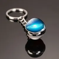 Fashion Planet Alloy Glass Unisex Bag Pendant Keychain sku image 15