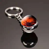 Fashion Planet Alloy Glass Unisex Bag Pendant Keychain sku image 8